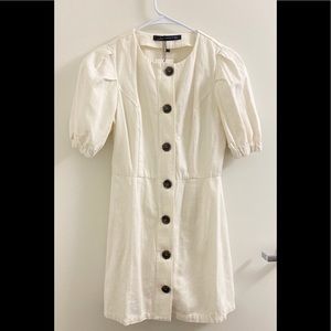 Zara Ivory button dress